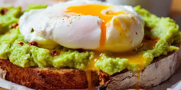 Avocado toast avec œuf poché coulant, une recette simple et délicieuse.